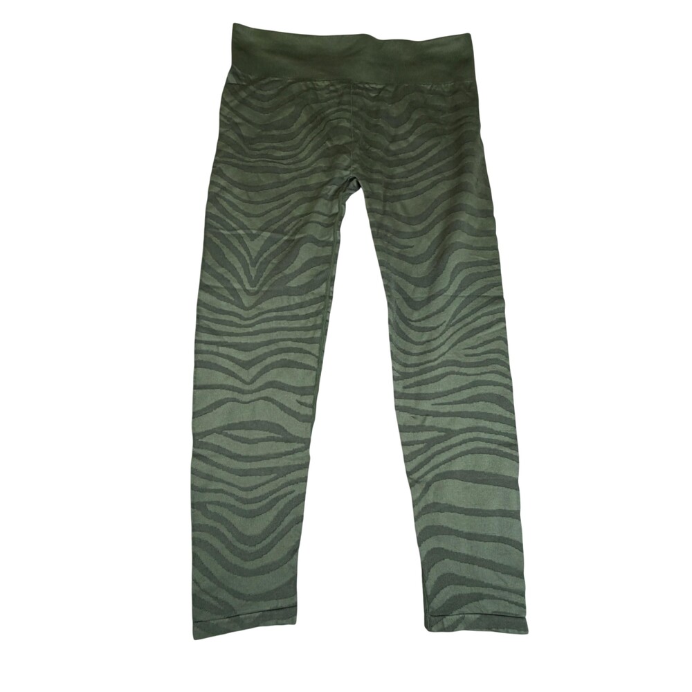 Marika Leggings Womens XL Green Animal Print Ankle High Rise Yoga Gym Stretch